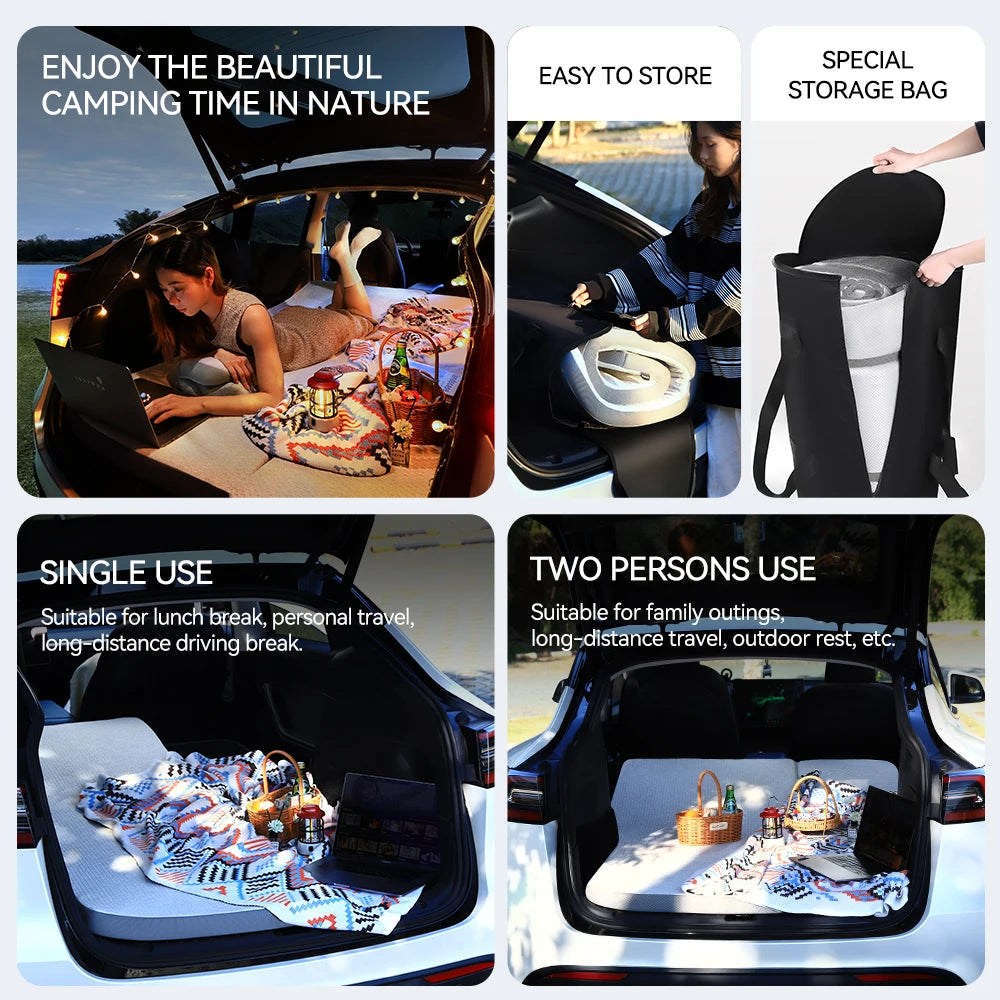 YZ for Tesla Model Y 2021-2025 Camping Mattress Memory Sponge Mattress Travel Bed Portable in Car Sleeping Outdoor Camping