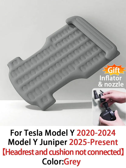 For Tesla Model Y 2020-2025 Car Air Bed Portable Rear Folding Inflatable Mattress for Camping with Flocking Surface and Air Pump