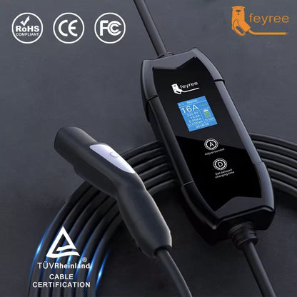 EV Charger Portable 3.5Kw TS-NACS Charger Plug 1.8" LCD Screen with Set Delay Schedule Charging Station for Tesla Cars