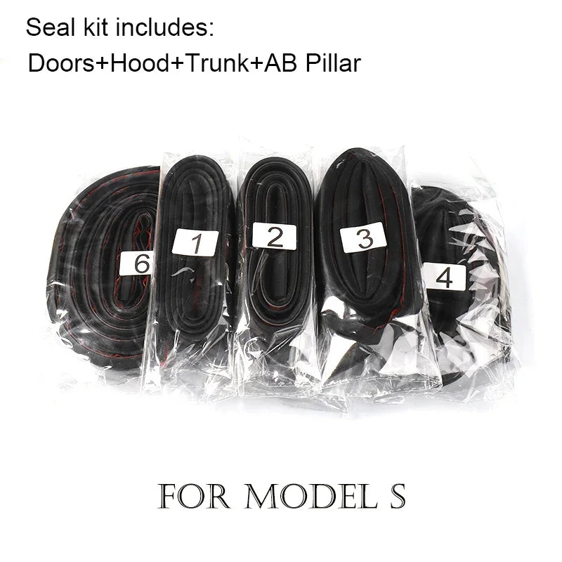 For Tesla 2017-2025 Model Y Juniper X S 3 Highland Door Seal Kit Soundproof Rubber Weather Strip Wind Noise Reduction Kit