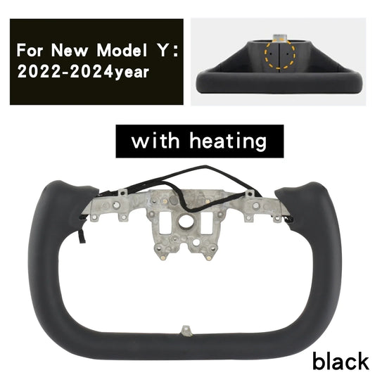 For Yoke Tesla Model 3 Model Y Universal Sports Steering Wheel Carbon Fiber Classic White Accessories Leather Steering Handle