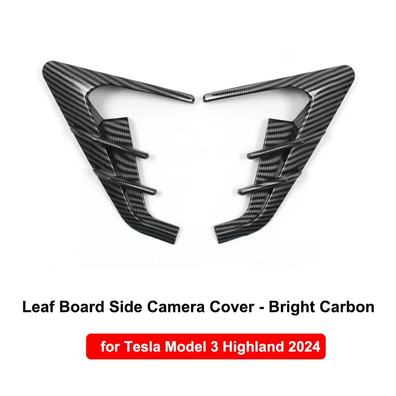 For Tesla Model 3 Highland 2024 Side Camera Protector Cover Leaf Board Tdhunder Model Y 2025 Decor Modified Exterior Accessories