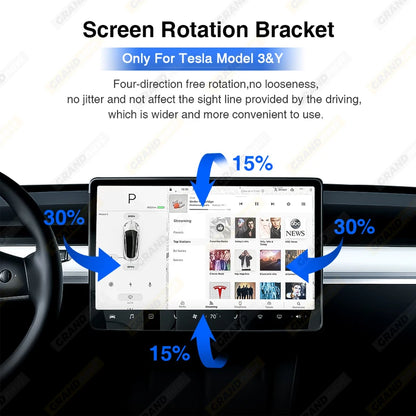 Screen Rotation Bracket for Tesla 2017-2023 Model 3 2019-2024 Model Y for 2024 Model 3 Highland Swivel Mount GPS Navigation