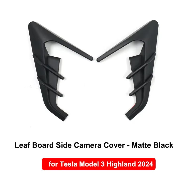 For Tesla Model 3 Highland 2024 Side Camera Protector Cover Leaf Board Tdhunder Model Y 2025 Decor Modified Exterior Accessories