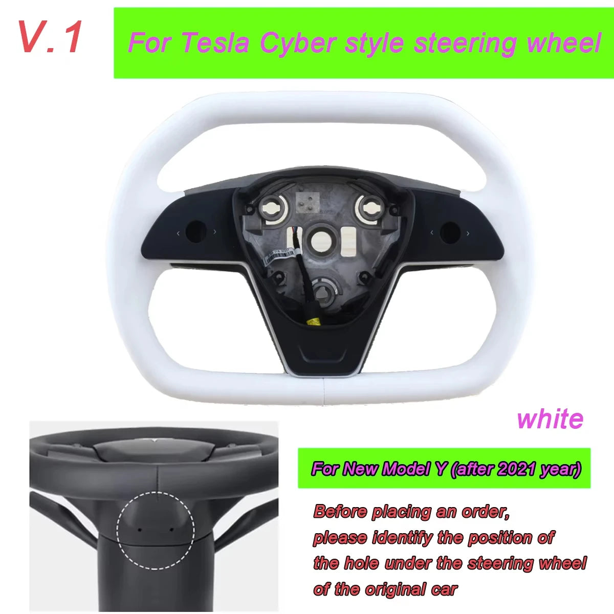 For Tesla Model 3 Y Heating Racing Sport Yoke Steering Wheel Cybertruck Style Nappa Car Accessories Leather Steering Handle