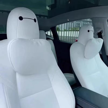 4Pcs Baymax Seat Headrest Stickers for Tesla Model 3 Y S X 2025 2024 - 2017 Eyes Decal Christmas Gifts Car Interior Accessories