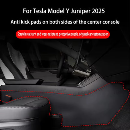 For Tesla Modely Juniper 2025+ Leather Side Defense Anti-Kick Pad Center Control Anti-Dirty Pad Protective Cover Car Accessories