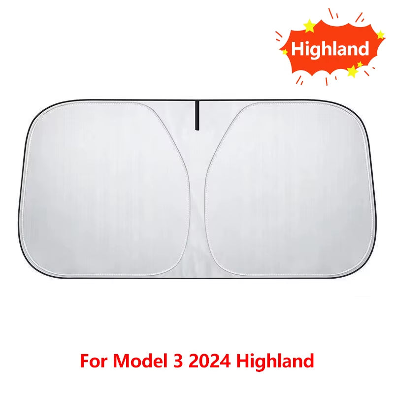 Novaacc Windshield Sunshade for Tesla Model 3 Highland Model Y 2016-2024 Sun Shield Heat UV Protection Visor Accessories