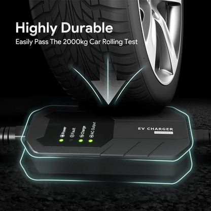 Nivel 1-2 EV Charger 16 Amperios 25 Pies Cable Cargador Eléctrico Portátil Para J1772 Evs Con Conector NEMA 6-20 Y Adaptador NEMA 5-15