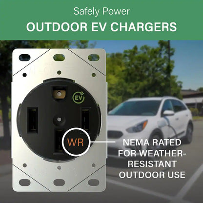Pass and Seymour 50-Amp 4-Wire NEMA 14-50R Weather-Resistant Power Outlet for Rvs and EV Chargers