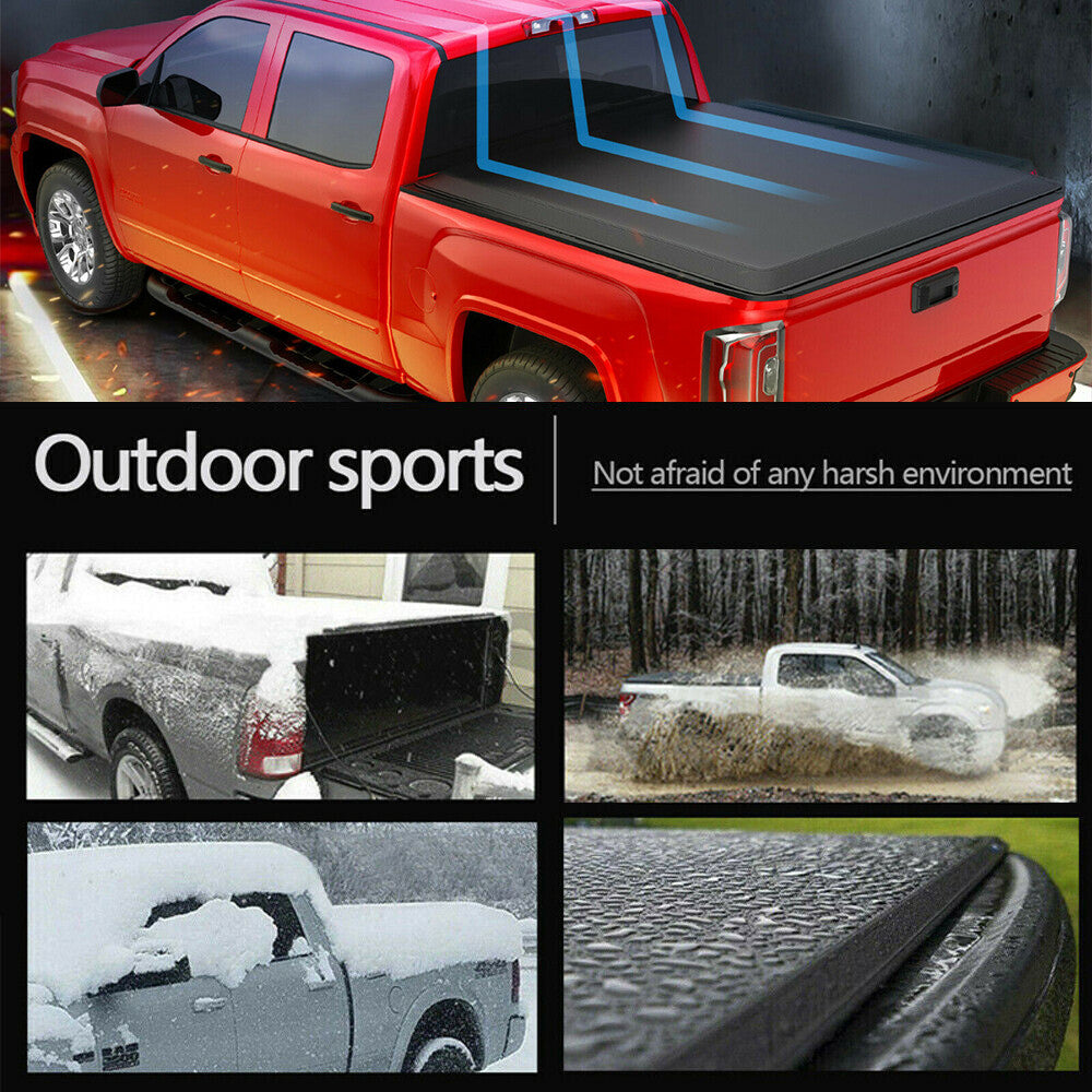 5.5FT 3-Fold Truck Bed Tonneau Cover for 2009-2014 Ford F150 F-150 Waterproof