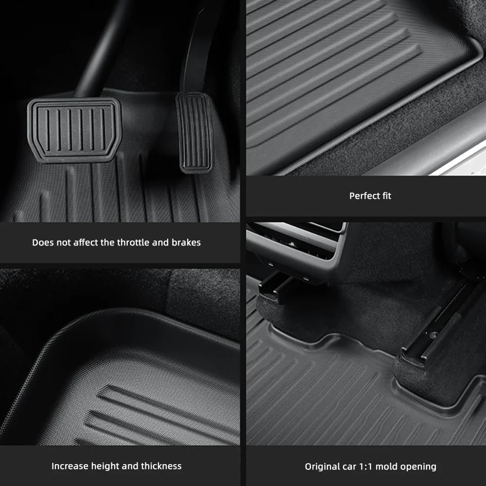 For Tesla New Model Y Juniper Launch 2025 Floor Mat TPE Carpet Waterproof Weather-Resistant Foot Pads Mats