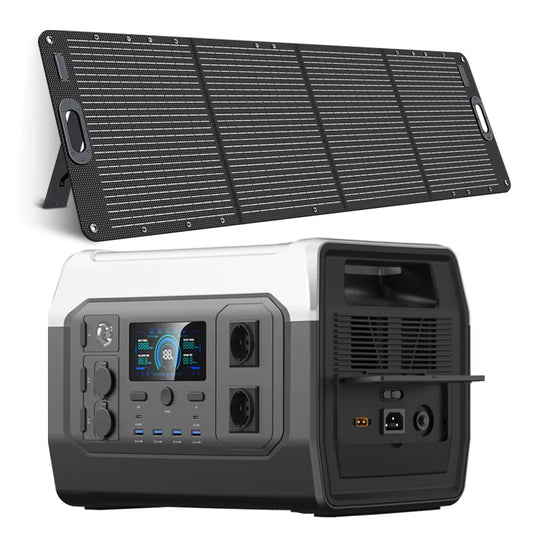 XP1000 Powerbank 1800W Portable Power Station, 1024Wh Lifepo4 Battery, 200W Solar Panel for Camping Solar Generator