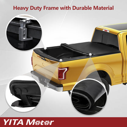 6.9Ft Bed Soft Roll up Tonneau Cover for 2020-2025 Chevy Silverado 2500 3500 HD