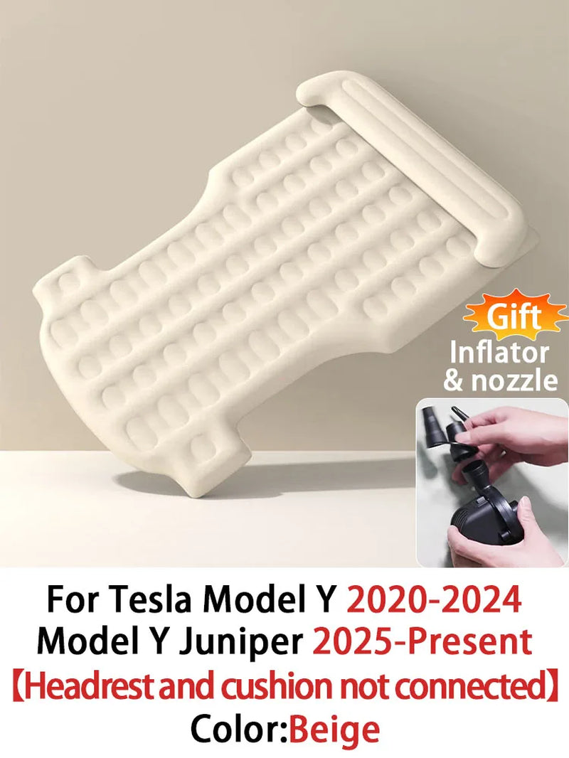 For Tesla Model Y 2020-2025 Car Air Bed Portable Rear Folding Inflatable Mattress for Camping with Flocking Surface and Air Pump