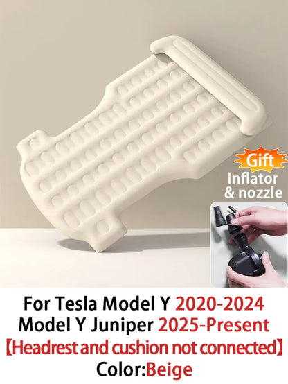 For Tesla Model Y 2020-2025 Car Air Bed Portable Rear Folding Inflatable Mattress for Camping with Flocking Surface and Air Pump