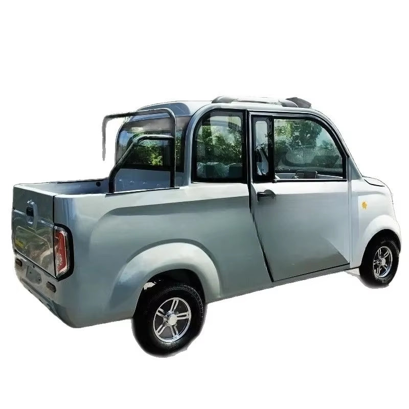 Closed Four-Wheel Electric Vehicle Pickup Truck Pulling Truck Household Electric Vehicle Passenger and Cargo Dual-Purpose
