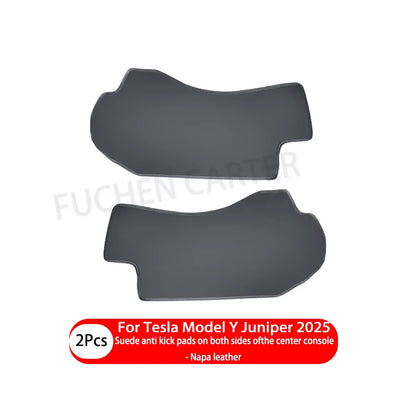 For Tesla Modely Juniper 2025+ Leather Side Defense Anti-Kick Pad Center Control Anti-Dirty Pad Protective Cover Car Accessories