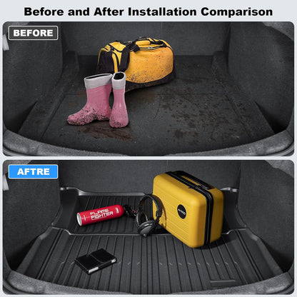 Trunk Mat for Tesla Model 3 2026, All Weather Durable TPE Trunk Protector,Waterproof Rear Cargo Liner for New Tesla Model 3 Highland Accessories 2024-2026