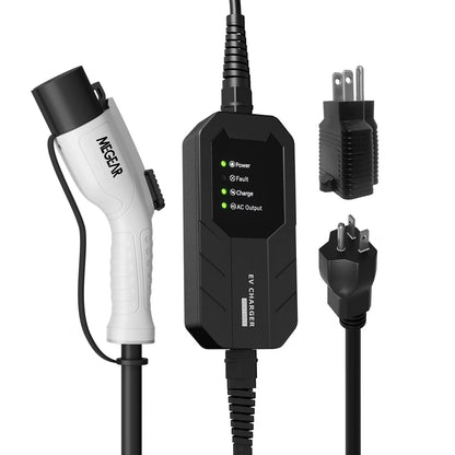 Nivel 1-2 EV Charger 16 Amperios 25 Pies Cable Cargador Eléctrico Portátil Para J1772 Evs Con Conector NEMA 6-20 Y Adaptador NEMA 5-15