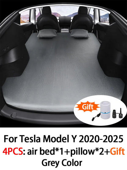Inflatable Air Mattress for Tesla Model Y & Model 3 2017-2025 Outdoor Camping Inflatable Special Suede Fabric Car Travel Bed