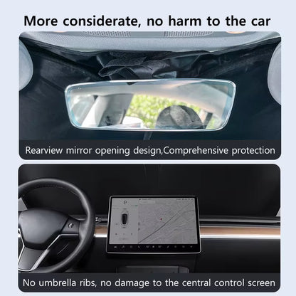Novaacc Windshield Sunshade for Tesla Model 3 Highland Model Y 2016-2024 Sun Shield Heat UV Protection Visor Accessories
