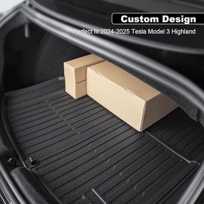 Trunk Mat for Tesla Model 3 2026, All Weather Durable TPE Trunk Protector,Waterproof Rear Cargo Liner for New Tesla Model 3 Highland Accessories 2024-2026