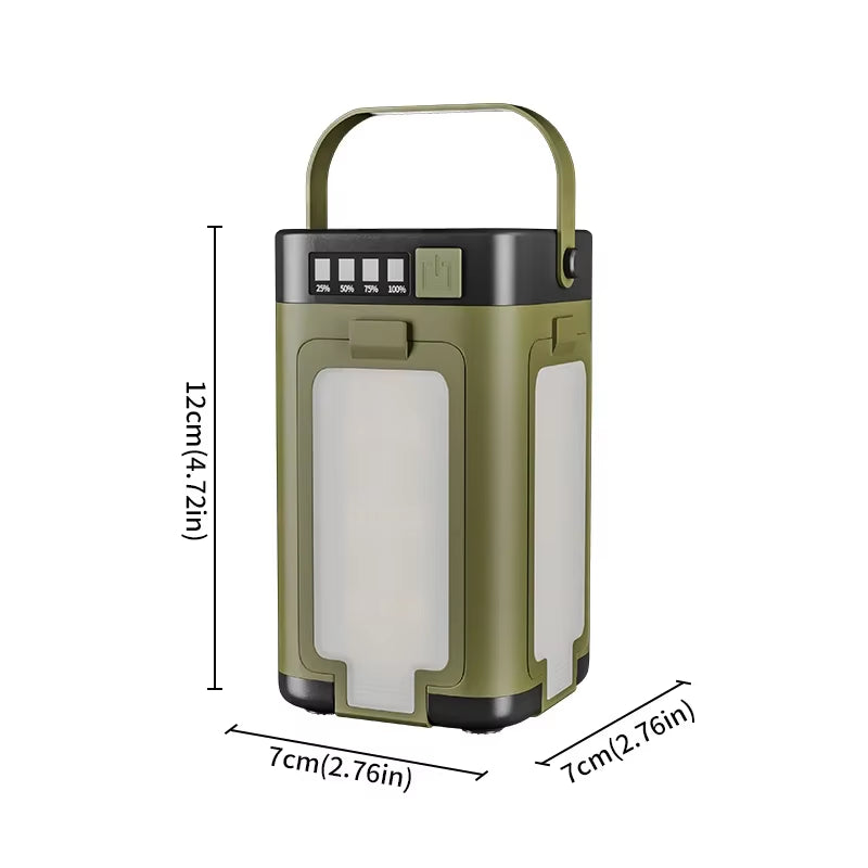 Solar Outdoor Portable Camping Light Solar Charging Foldable 2000Mah Power Bank Intelligent Display Portable Hanging Tent Light