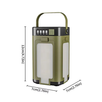 Solar Outdoor Portable Camping Light Solar Charging Foldable 2000Mah Power Bank Intelligent Display Portable Hanging Tent Light