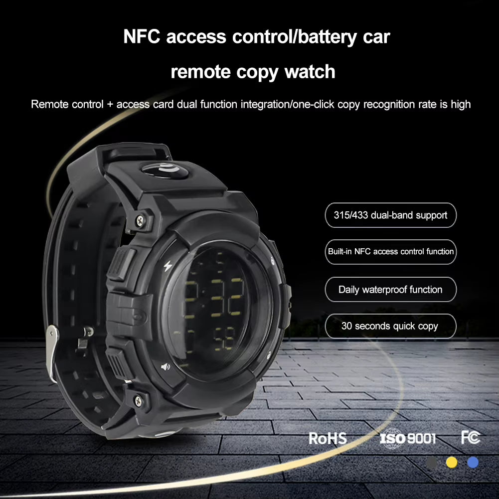 Smart Watch Wireless Auto Remote Control Duplicator 315Mhz 433 Mhz Cloning Car Key with NFC for Electric Vehicle/Electric Gate