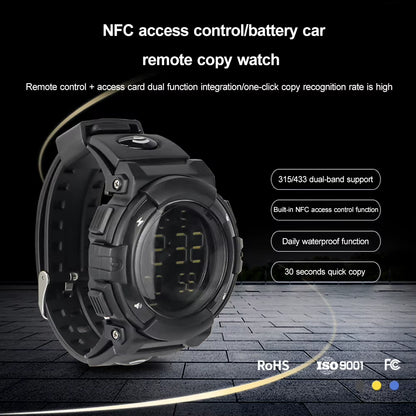 Smart Watch Wireless Auto Remote Control Duplicator 315Mhz 433 Mhz Cloning Car Key with NFC for Electric Vehicle/Electric Gate