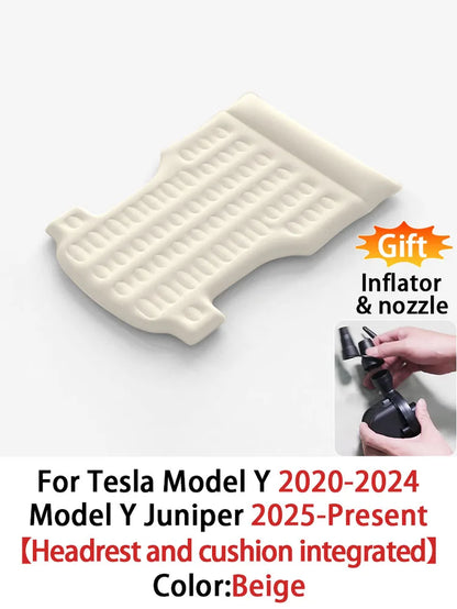 For Tesla Model Y 2020-2025 Car Air Bed Portable Rear Folding Inflatable Mattress for Camping with Flocking Surface and Air Pump