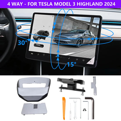 Screen Swivel Tilt Mount for Tesla Model 3 Model Y Center Console Navigation Screen Rotating Holder Bracket Interior Accessories