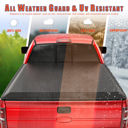 5.5FT 3-Fold Truck Bed Tonneau Cover for 2009-2014 Ford F150 F-150 Waterproof